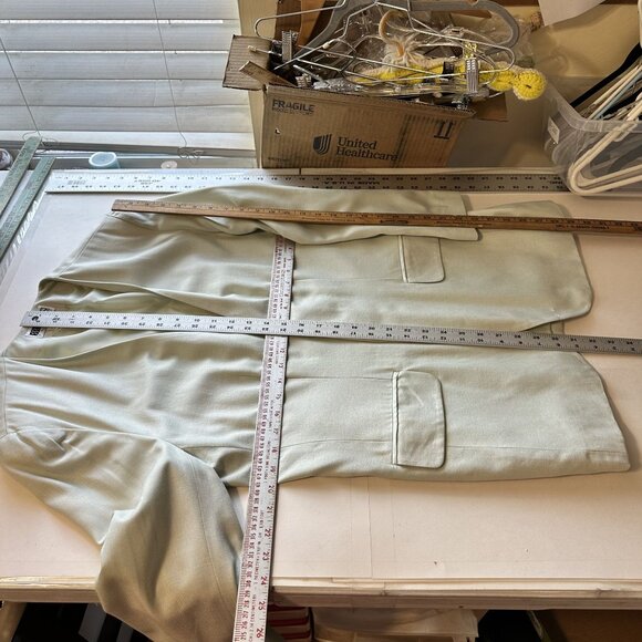 Vtg Womens Oversized Blazer Mint Green Large 12 Single Button R Russ 90s - Picture 3 of 8